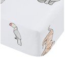 Balts kokvilnas bērnu palags bērnu gultiņai ar gumiju 70x140 cm Zoo Animals – Bianca