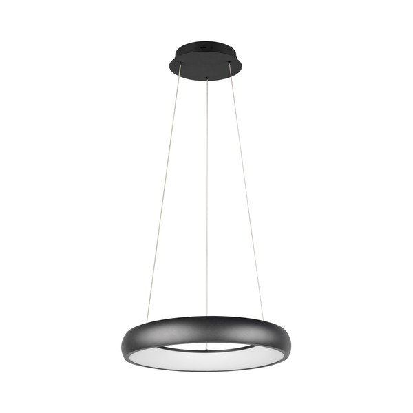 Matēti melna LED piekaramā lampa ar regulējamu spilgtumu un metāla abažūru ø 46 cm Cardona – Trio