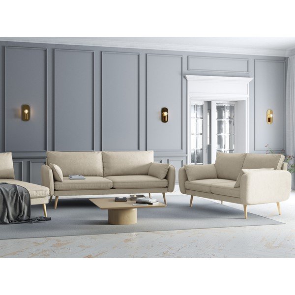 Bēšs divvietīgs dīvāns Kooko Home Lento, 158 cm-image-1