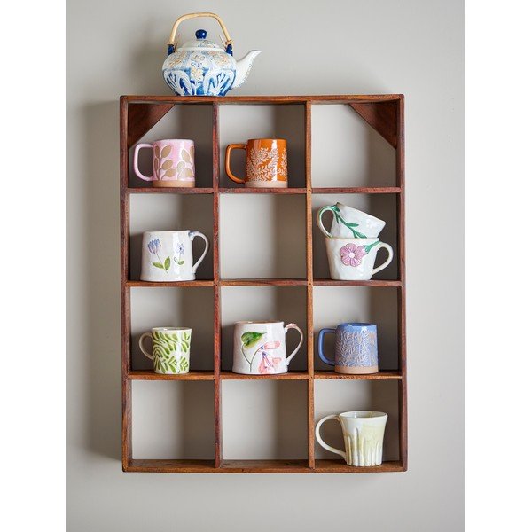 Dabīga toņa daudzlīmeņu atkārtoti pārstrādātas koksnes sienas plaukts 53 cm Tilo – Bloomingville-image-1