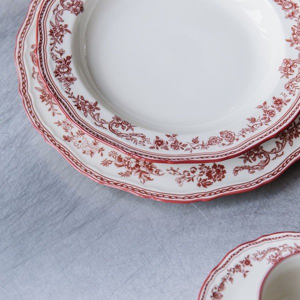 Bordo/ziloņkaula krāsas porcelāna šķīvis ø 27 cm Cyril – S|P Collection-image-4