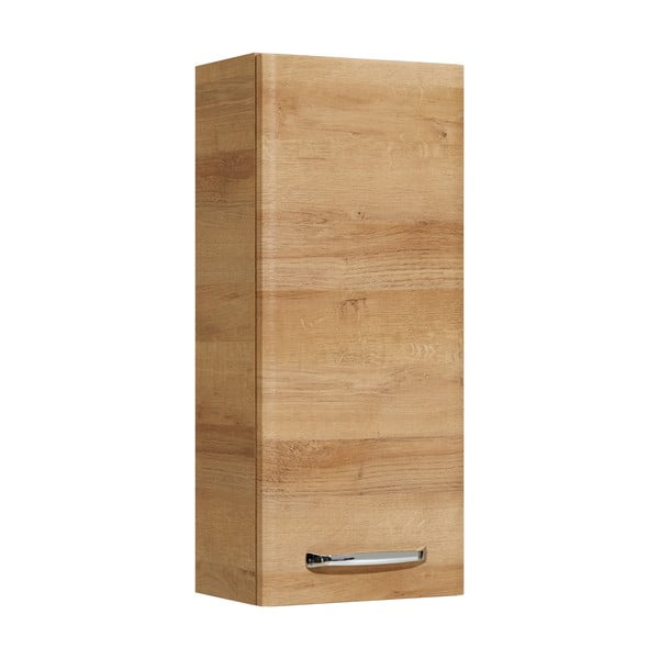 Dabīga toņa piekarams vannas istabas skapis ar ozolkoka imitāciju 70x30 cm Quickset 318 – Pelipal