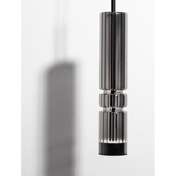 Pelēka stikla LED piekaramā lampa ø 8 cm Bento – Nova Luce-image-4