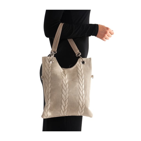 Smilškrāsas ādas rokassomiņa Mangotti 877-image-4