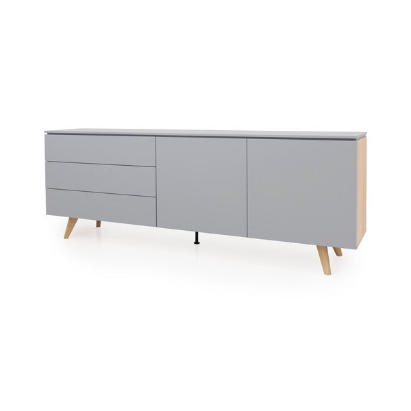 Pelēka kumode Tenzo Plain, platums 210 cm-image-1