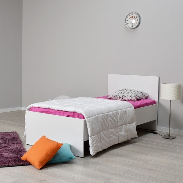 Balta vienvietīga gulta 90x190 cm KRY – Kalune Design-image-1