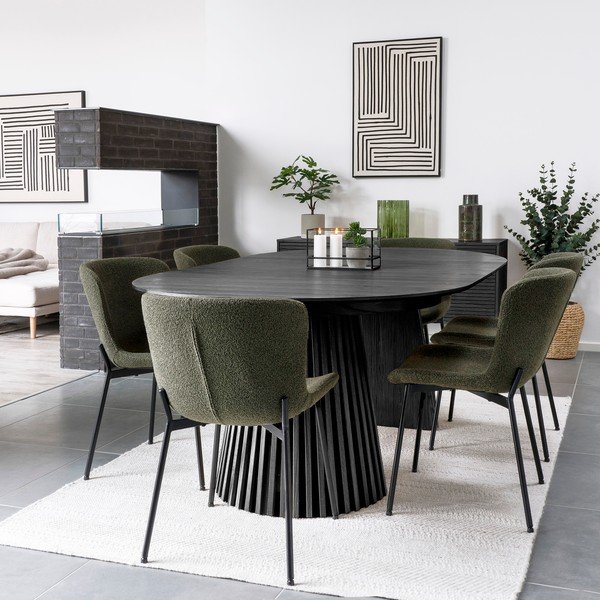 Izvelkams ēdamgalds ar papildu galda virsmu ar ozolkoka imitāciju 120x200 cm Osaka – House Nordic-image-1