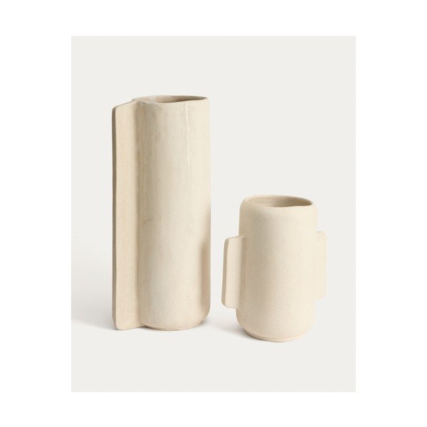 Krēmkrāsas vāze no papjēmašē (augstums 38 cm) Mireni – Kave Home-image-2