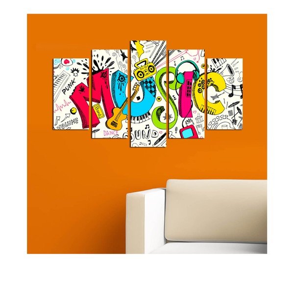 Daudzdaļīga sienas glezna Music Color-image-1