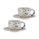 Baltas/zaļas māla tasītes (2 gab.) espreso 100 ml Carnival – Ladelle