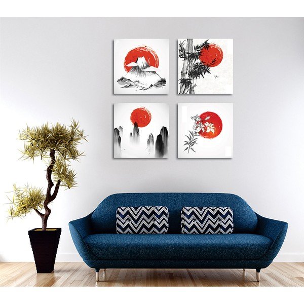 Gleznas (4 gab.) 30x30 cm Zen – Wallity-image-2