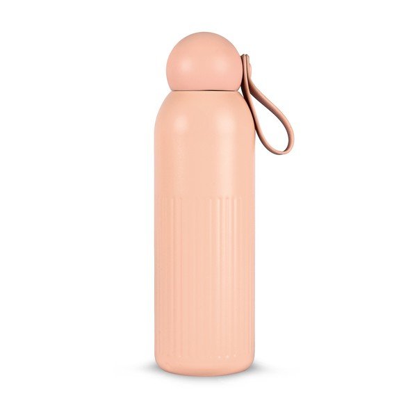 Rozā nerūsējošā tērauda termopudele ar salmiņu 500 ml Tekla – Sagaform