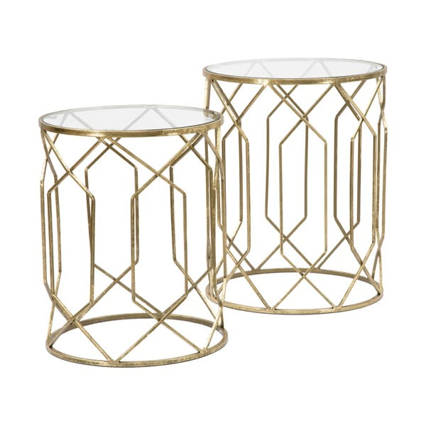 Apaļi sānu galdiņi ar stikla galda virsmu (2 gab.) ø 42 cm Tunisi – Mauro Ferretti-image-2