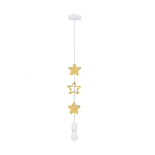 Dzeltena/balta bērnu lampa ar metāla abažūru Single – Candellux Lighting