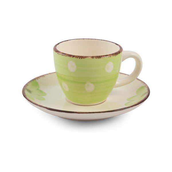 6 krāsainu keramikas espresso tasīšu komplekts ar apakštasītēm VDE Tivoli 1996 Tazzine-image-2