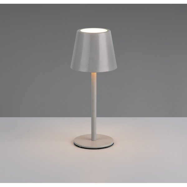 Pelēka LED galda lampa ar metāla abažūru (augstums 21 cm) Diaz – Reality-image-1