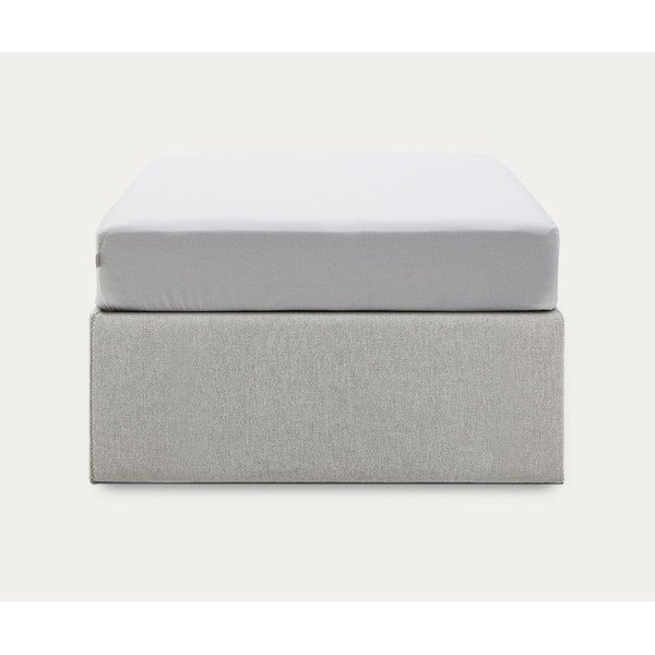 Pelēka polsterēta vienvietīga gulta ar veļas kasti 90x190 cm Matters – Kave Home-image-4