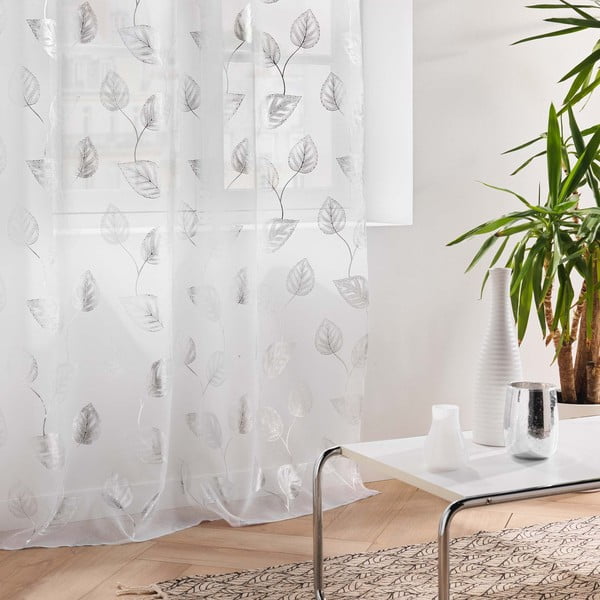 Balts/sudraba krāsas dienas aizkars 140x280 cm Edelia – douceur d'intérieur-image-4