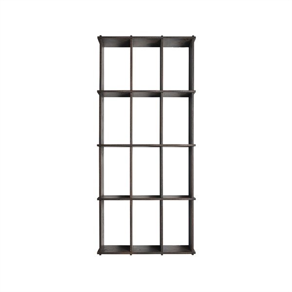 Tumša dabīga toņa daudzlīmeņu oša masīvkoka sienas plaukts 58 cm Grid – OYOY Living Design