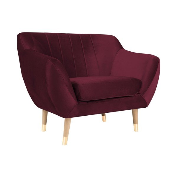 Mazzini Sofas Benito bordo krāsas samta krēsls-image-2