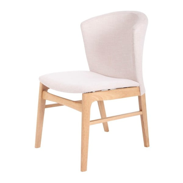 2 baltu pusdienu krēslu komplekts ar gaiši brūnu kaučukkoka pamatni sømcasa Mara