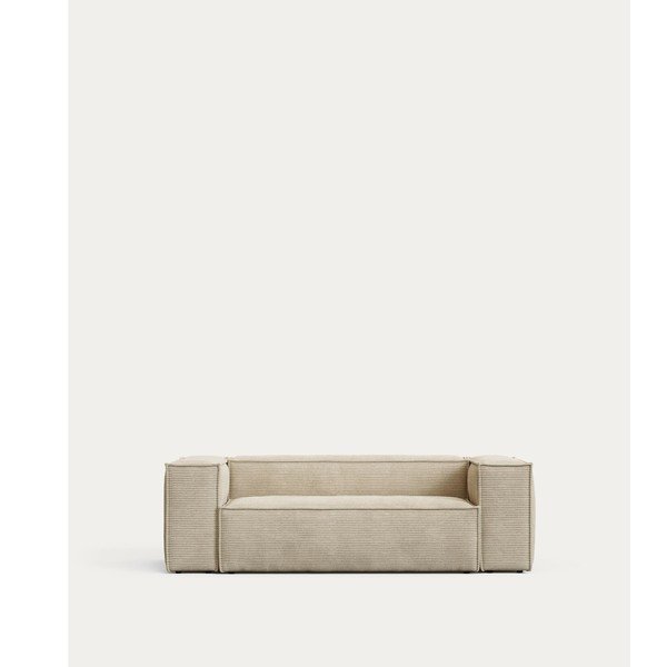 Bēšs velveta dīvāns 210 cm Blok – Kave Home