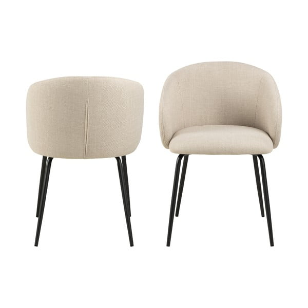 Krēmkrāsas polsterēti ēdamistabas krēsli (2 gab.) Eleanor – Actona-image-4