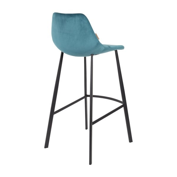 2 benzīna zilu bāra krēslu komplekts ar samta apdari Dutchbone, augstums 106 cm-image-4