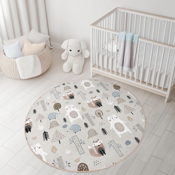 Mazgājams bērnu paklājs ø120 cm Forest Friends – Mila Home-image-4