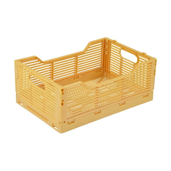 Okera dzeltena plastmasas uzglabāšanas kaste 40x30x17 cm – Homéa