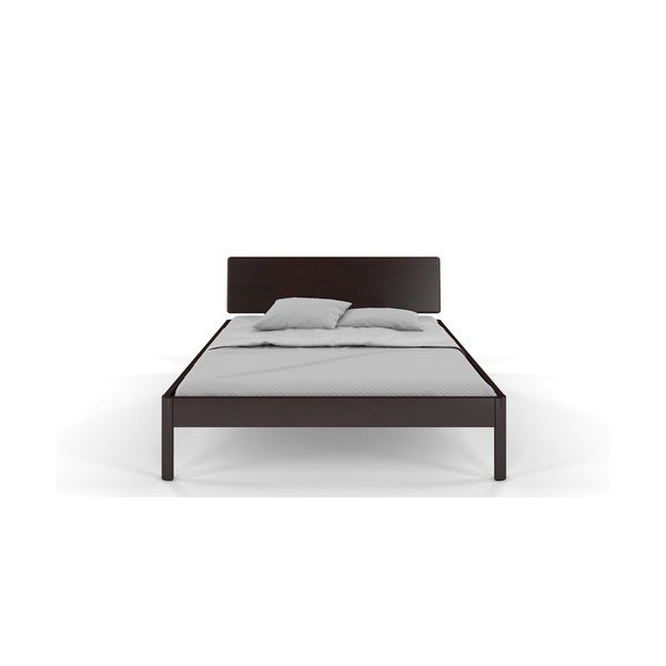 Tumši brūna priedes koka divguļamā gulta 200x200 cm Ammer – Skandica-image-1