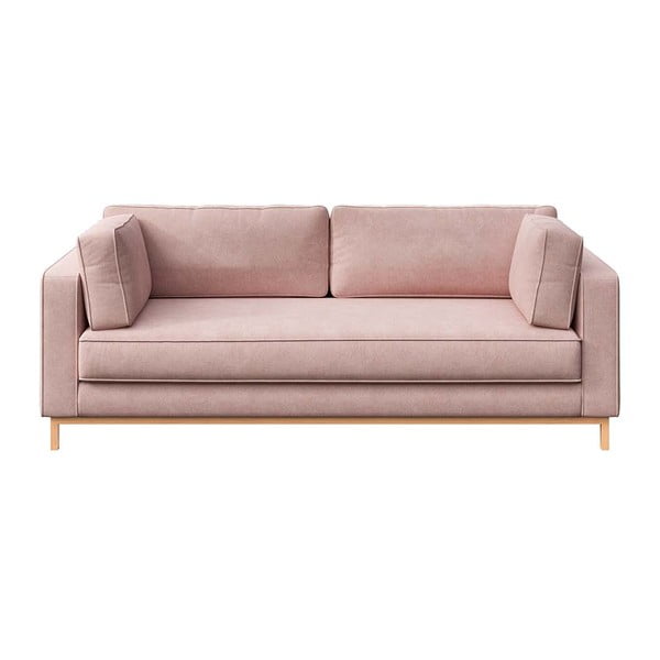 Gaiši rozā samta dīvāns 222 cm Celerio – Ame Yens