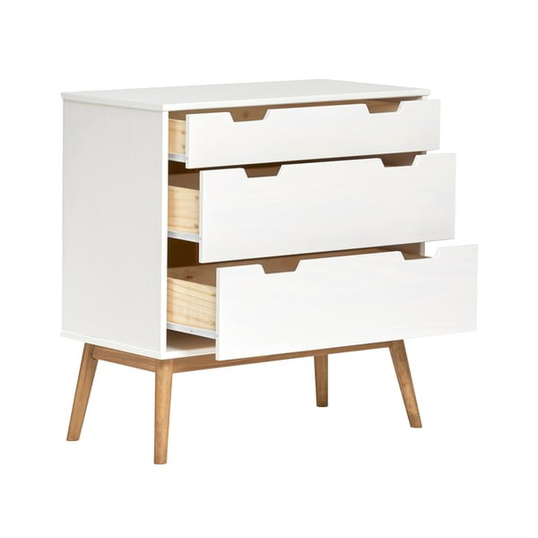 Balta priedes masīvkoka kumode Marckeric Baku, platums 80 cm-image-3