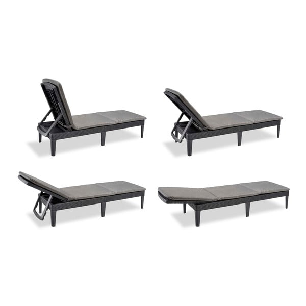 Tumši pelēks plastmasas dārza zvilnis Jaipur – Keter-image-3