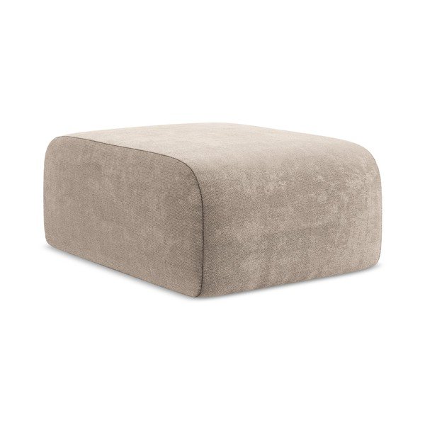 Gaiši brūns kāju soliņš no šenila auduma Lani – Makamii