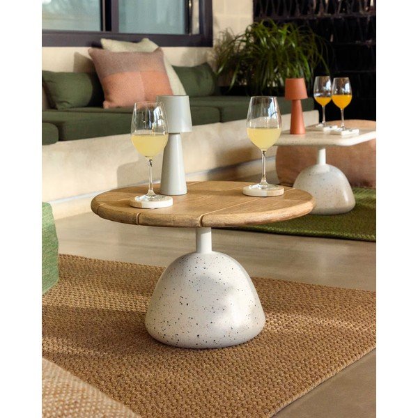 Apaļš dārza kafijas galdiņš ar akācijas koka galda virsmu ø 55 cm Saura – Kave Home-image-2