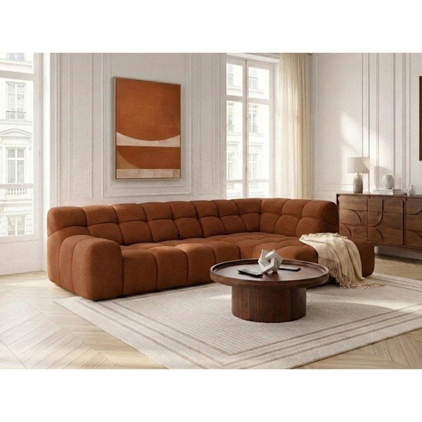 Oranžs salokāms/su elektriniu sėdynės reguliavimu stūra dīvāns (ar labo stūri/L veida) Andre – Bobochic Paris-image-4