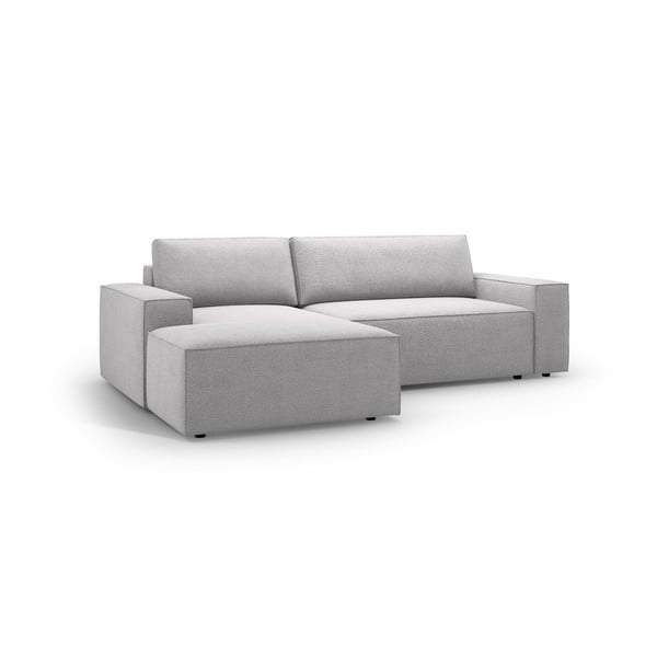 Gaiši pelēks salokāms stūra dīvāns no buklē auduma (ar kreiso stūri) Jodie – Micadoni Home-image-2