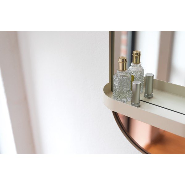 Oranžs sienas spogulis ar plauktu Remember Taupe-image-2