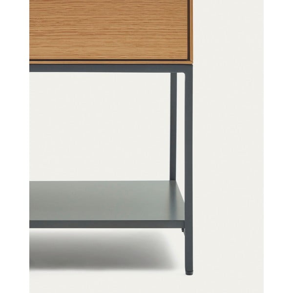 Dabīga toņa zema kumode ar ozolkoka imitāciju 97,5x80 cm Vedrana – Kave Home-image-3