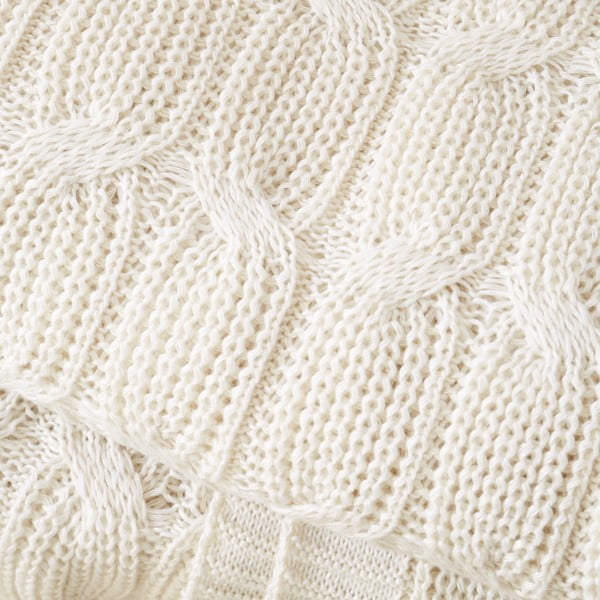 Balts/bēšs adīts pleds 130x170 cm Chunky Marl Knit – Catherine Lansfield-image-1