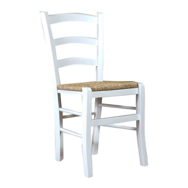 Balts dižskābarža koka ēdamistabas krēsls Alis