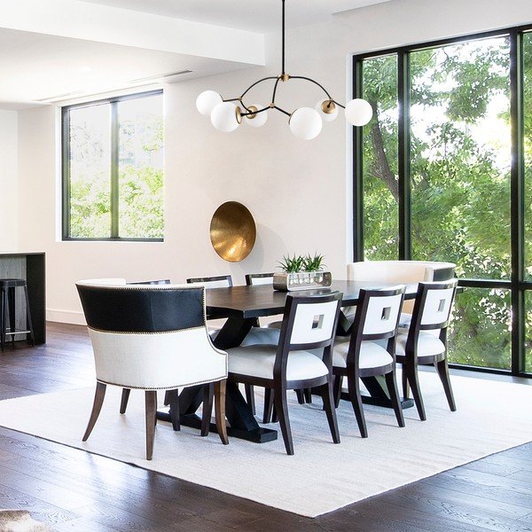 Balta/melna piekaramā lampa ar stikla abažūru ø 90 cm Kromozom – Opviq lights-image-1