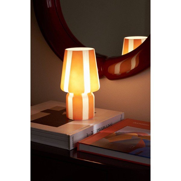 Sarkana/balta stikla galda lampa (augstums 21,5 cm) Carlo – Ellos Home-image-1