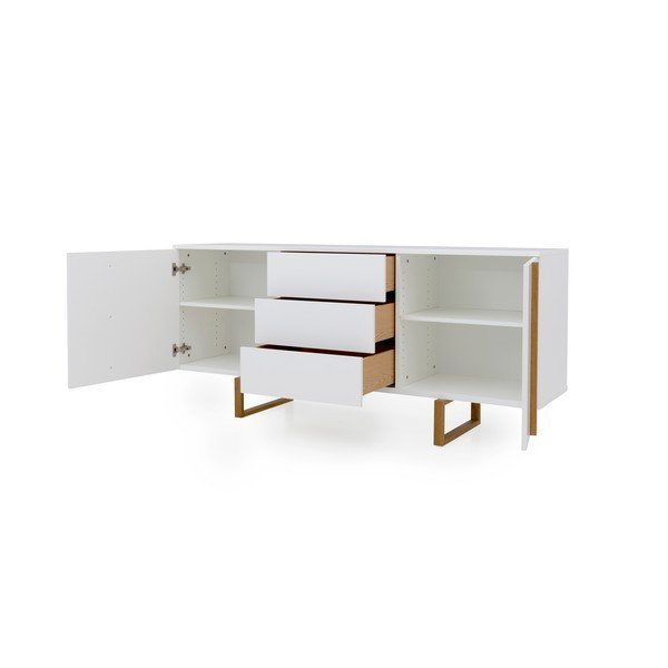 Balta kumode ar ozolkoka kājām Tenzo Birka, 176,5 x 78 cm-image-4