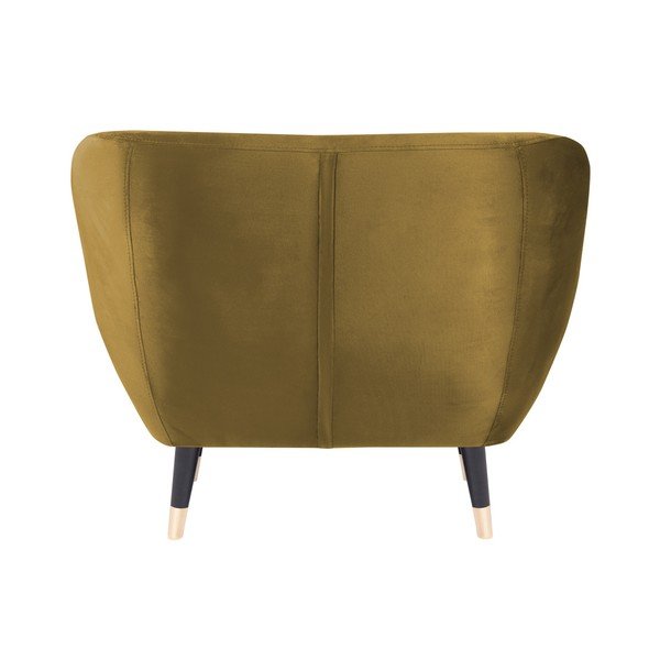 Sinepju dzeltens atpūtas krēsls ar melnām kājām Mazzini Sofas Amelie-image-4