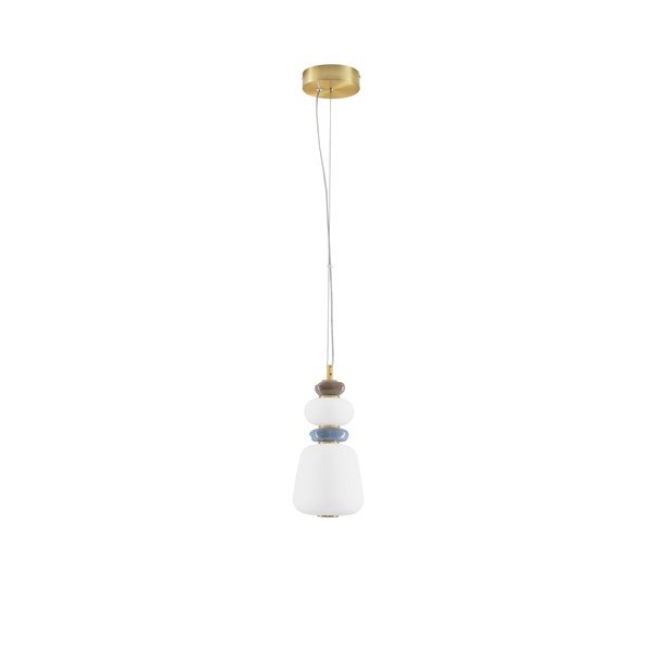 Balta/zelta krāsas metāla LED piekaramā lampa ar regulējamu spilgtumu ar porcelāna abažūru/ar stikla abažūru ø 17 cm Palo – Nova Luce