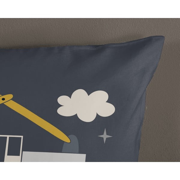 Pelēka vienguļamā kokvilnas bērnu gultas veļa 140x200 cm Rush – Good Morning-image-3