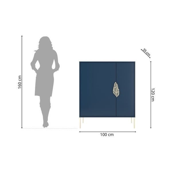 Tumši zils apavu skapis Skandica Merlin-image-4