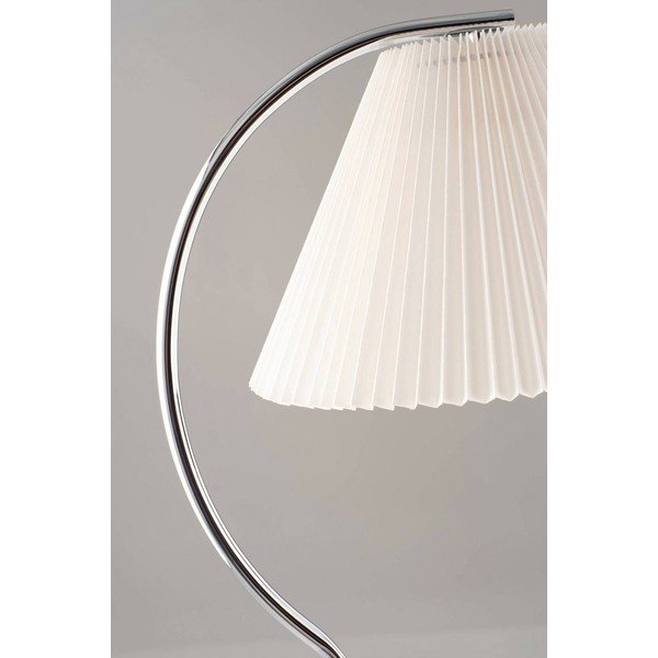 Balta/spīdīgas sudraba krāsas tekstila stāvlampa (augstums 165 cm) Celie – Jotex-image-3